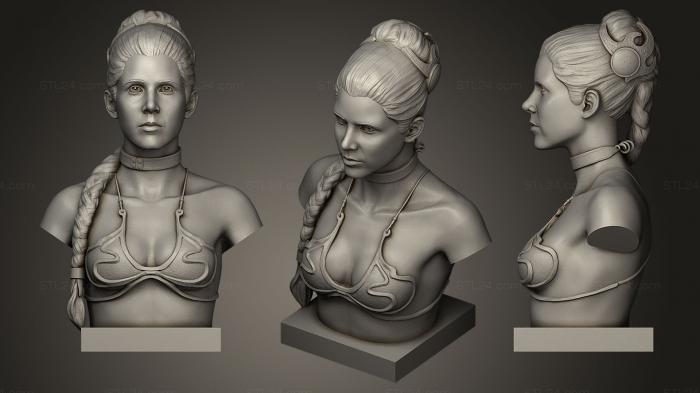 Бюсты и барельефы известных личностей (Рабыня Лея, BUSTC_0563) 3D модель для ЧПУ станка